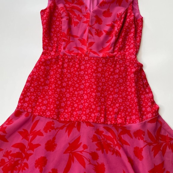 Sam Edelman Pink Mixed Floral Sleeveless Tiered Midi Dress 0 - Picture 6 of 14